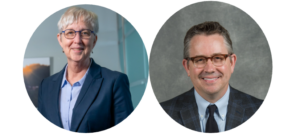 Circle headshots of Kathy Yelick and Jeff Neaton